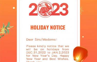 Holiday Notice for New Years Day
