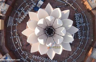 New Dry Fountain Project(Lotus Sculpture) in Turkistan City, Kazakhstan