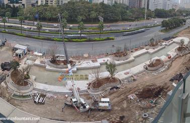 New Project-Xiongsheng Wangfu Square B4 Area Landscape Water Fountain and   Waterfall Project in Foshan