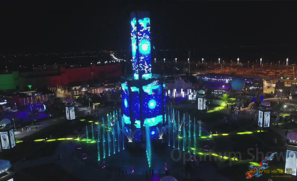 The Sheikh Zayed Heritage Festival Lighting Fountain Show in UAE